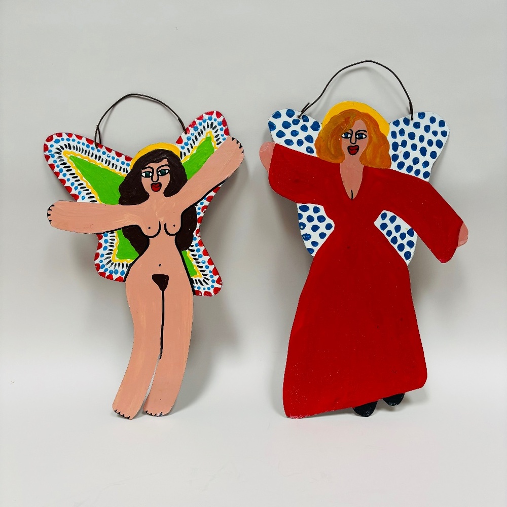 Angels Painted on Tin by Atlanta Artist SCT